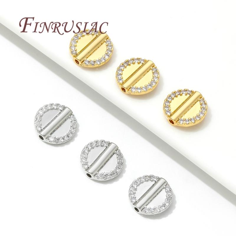 12MM*12MM Spacer Beads 18K Gold Plated Brass with Zircon Bead Separator For Beads Bracelets Accessories DIY Jewelry Making