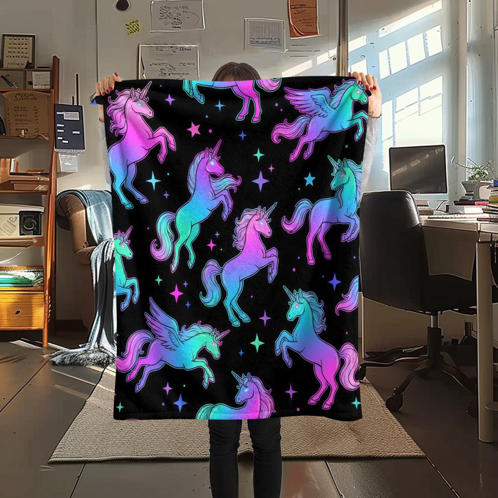 

Animal colored silhouette Print Flannel Blanket,High quality Comfortable for All Seasons,Home Decor,Warmth and Comfort,Perfect for Christmas Gifts 80cm x 120cm