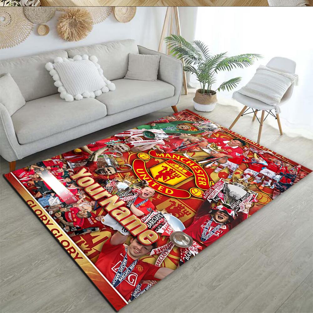 Manchester Personalized Name Area Rug Perfect for Outdoor Living Rooms Dormitory Entryway Anti-slip Rug Anime Office Decor