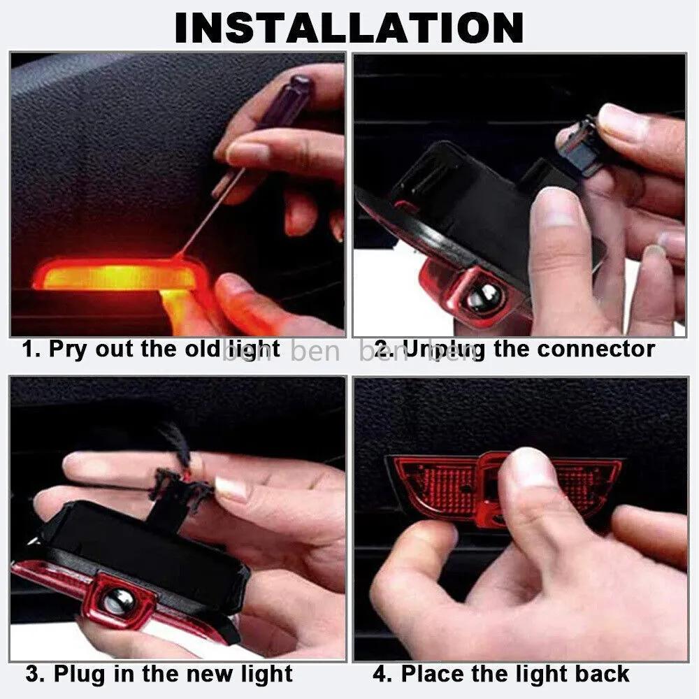 2Pcs Car Door Projector LED Laser Lights Welcome Lamp For Mercedes Benz C-Class W204 2008-2013 AMG C260 C300 C200 C230 C280 2008 CJ7