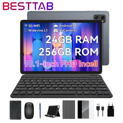 BESTTAB T20 Android 16 24GB RAM  256GB ROM Tablet 10 Inches 1280x 800 FHD FHD Display Octa Core T606 PC Tablet with Keyboard