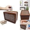 Money Box With Counter Minimalist Wooden Craft For Home Brown