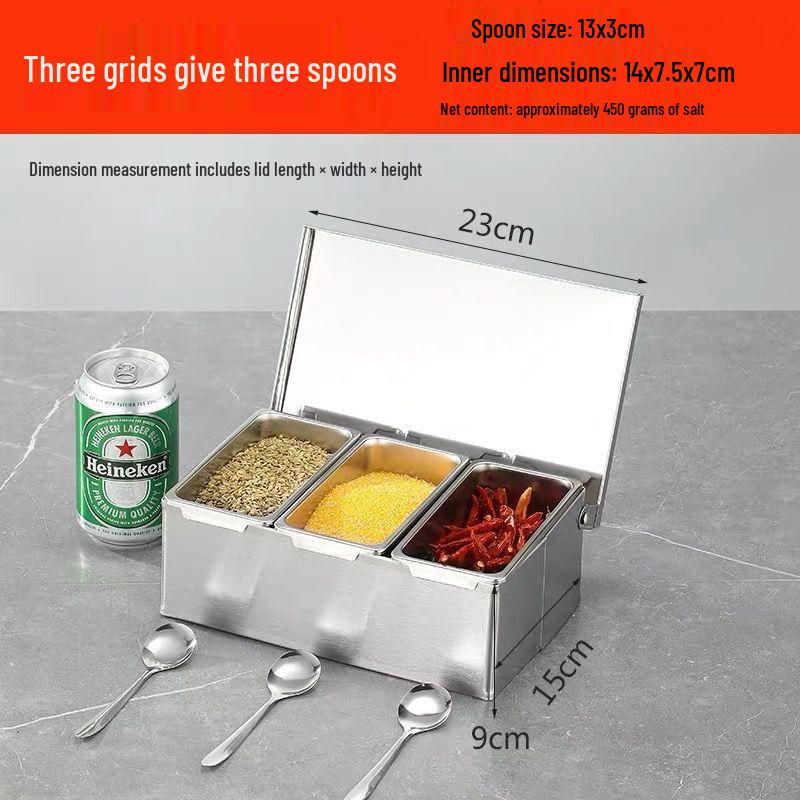 Tianze 201 Stainless Steel Flip Lid Seasoning Box