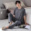 Pajamas Men's Summer Modal Cotton Thin Short-sleeved Trousers Simple Summer Can Be Worn Outside Cool Loungewear Suit