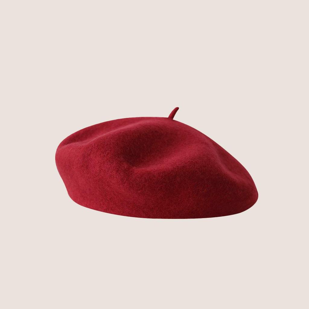 Vintage Wool French Beret for Women Solid Fashion Simple Casual Beret Solid Classic Breathable Soft Comfortable Hat for Fall Winter