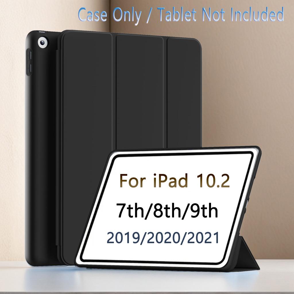 עבור iPad 10.2 2019 2020 2021 דור 7, 8, 9 כיסוי חכם מגנטי עם פליפ לגב לאייפד 7, 8, 9 עם גב סיליקון רך