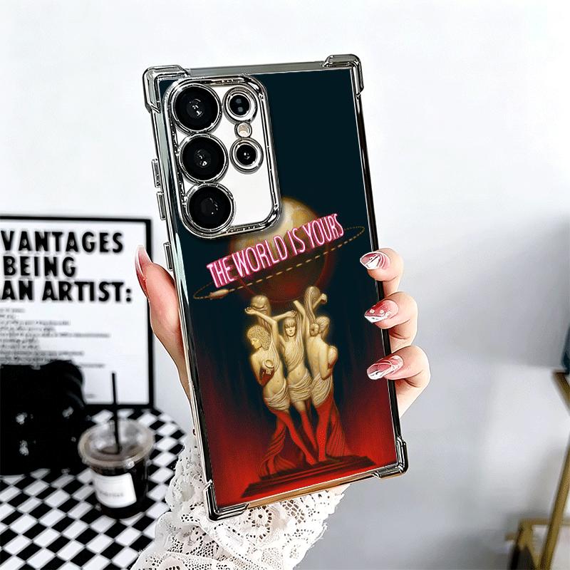 Scarface 1983 Al Pacino Plating Phone Case For Samsung Galaxy S24 S25 FE S26 Edge S23 Ultra S22 S21 Plus S20 Anti-Fall Airabag C