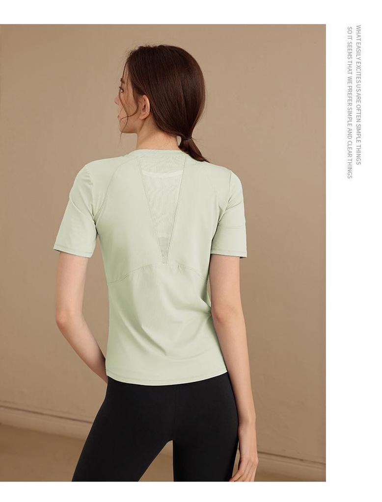 Women's Quick-Dry Mesh Yoga T-Shirt - Breathable, Sweat-Wicking Sport Top