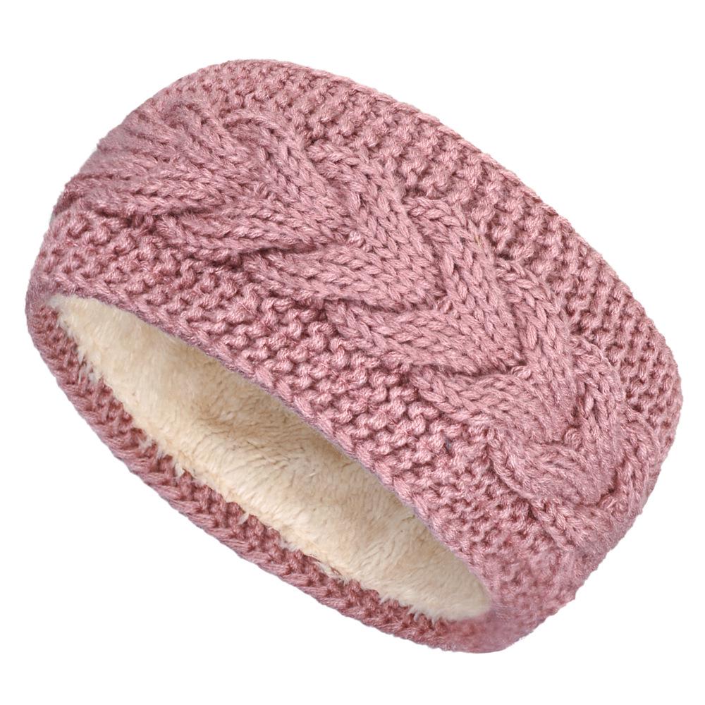 European & American Winter Plush Knit Sports Headband: Lined for Cold Protection Hair Accessory