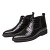 Große Größe Reißverschluss Lässige Lederstiefel High Top Personalisierte Polierte Chelsea Boots Herren Spitz Britische Kleid Lederschuhe