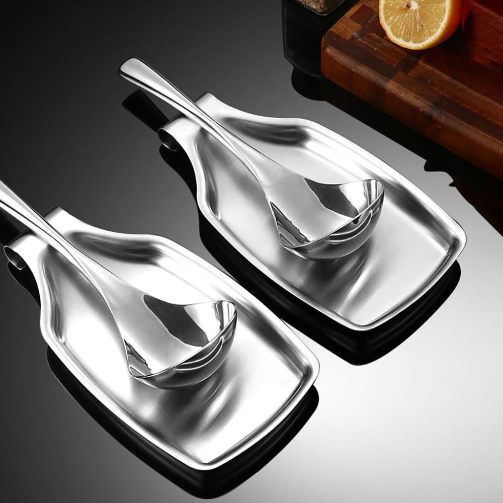 Accessori Cucina Bordo Liscio Acciaio Inossidabile Rettangolare Spesso Tappetino Tavola Supporto Utensili Porta Cucchiaio Supporto Mestolo