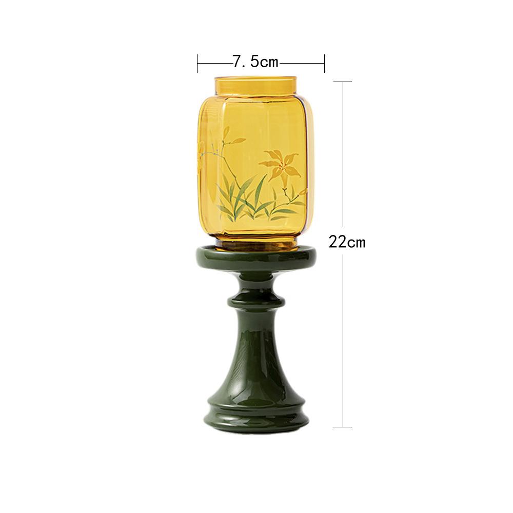 

Emerald Orchid Candle Holder Tea Ceremony Accessory High Aesthetic Decor