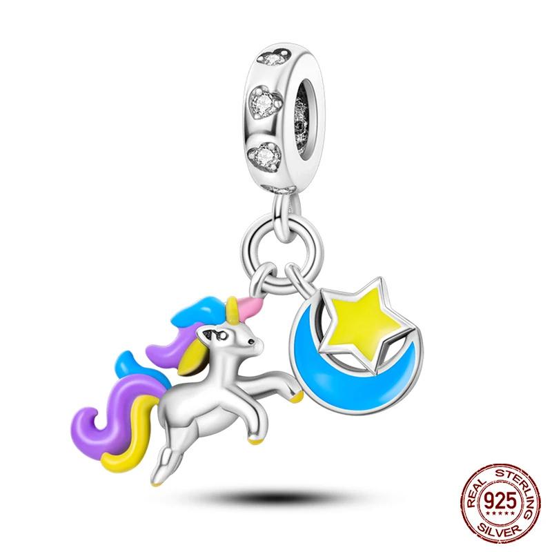 Copper Purple Series Pony Bear Butterfly Shape Charm Beads For 3Mm Original Bracelet Diy Women Jewelry Gift