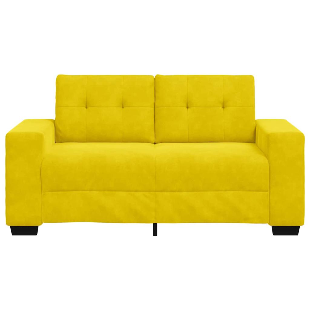 2 Seater Sofa Yellow 160 Cm Velvet