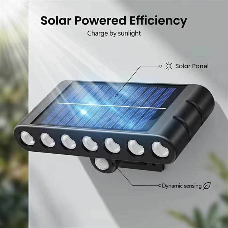 1-2pc 7 LED Solar Outdoor Spotlights Adjustable Automatic Flag Pathway Lights Landscape Ground Lamps for Garden Pool Trees Patio