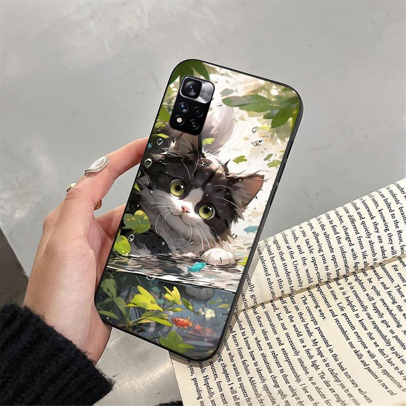 

Чехол для телефона с милым котом для Xiaomi Redmi note 13 12 Pro 11S 11 10 Pro 10S 12S Redmi 10 9C 13C Redmi 13C