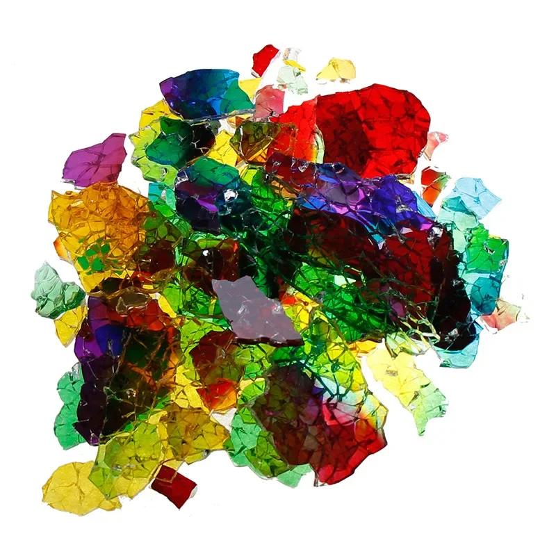 Bunte Eisbruch-Fragmente Kristallmosaik DIY Kreative Handgefertigte Mosaikkunst Farbige Gehärtetes Glas Transparente Partikel 100g