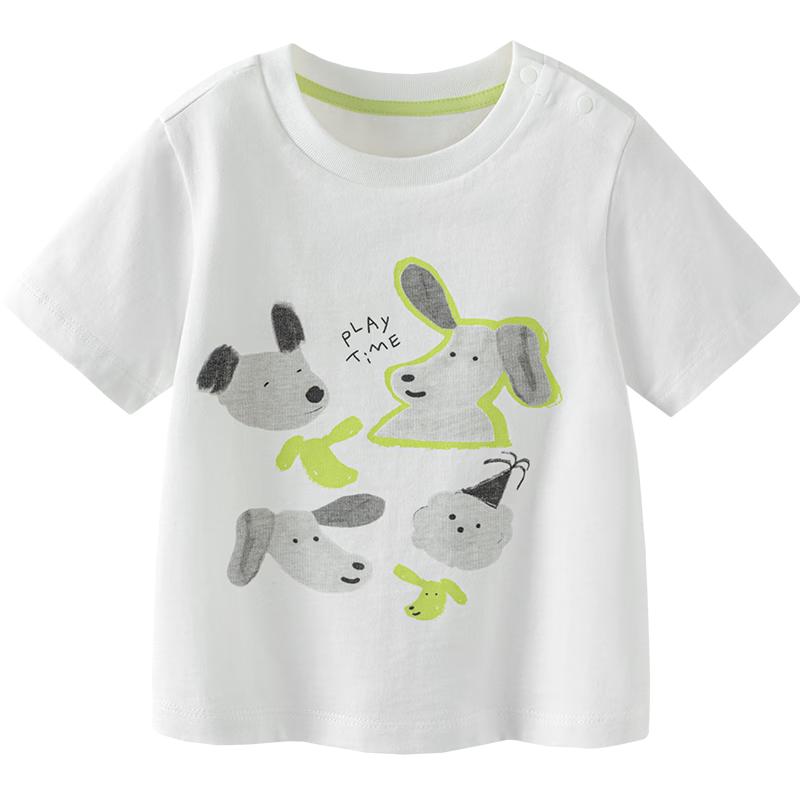 Minibala Pure Cotton Kids Short Sleeve T-Shirt with Puppy Print 110