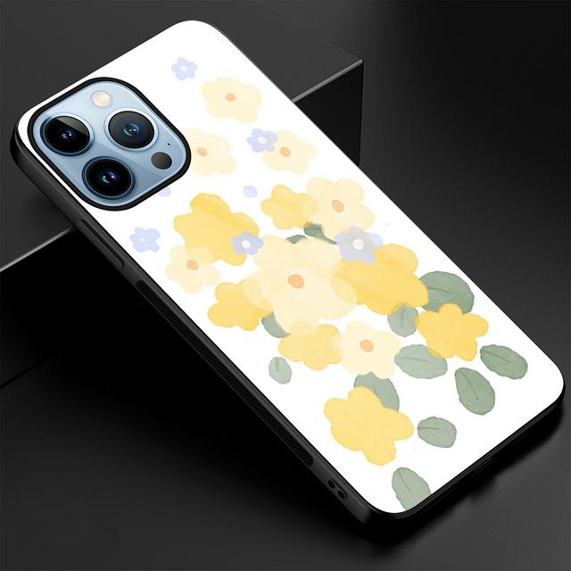 Flowers And Plants Case For Iphone 11 14 13 12 Pro Max Mini Xs Xr X 7 8 6s Plus Se 2022 Tempered Glass Protection Cover Fundas