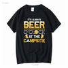 CAMPING T SHIRT Beer At the Campsite Camp Caravan Caravanning Tent Alcohol Cider Long or Short Sleeves Vintage Washed Stretched
