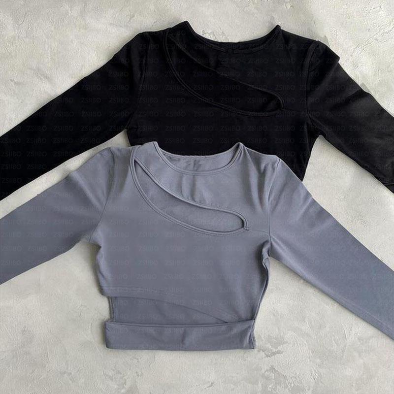 European and American semi high neck solid color long sleeved sexy slim fit top