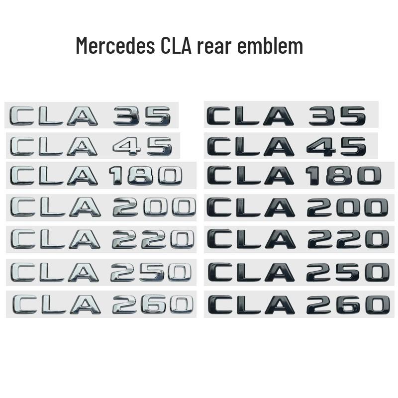 Compatible Mercedes-Benz CLA Class Badge Stickers: CLA35, CLA180, CLA220, CLA260, CLA45