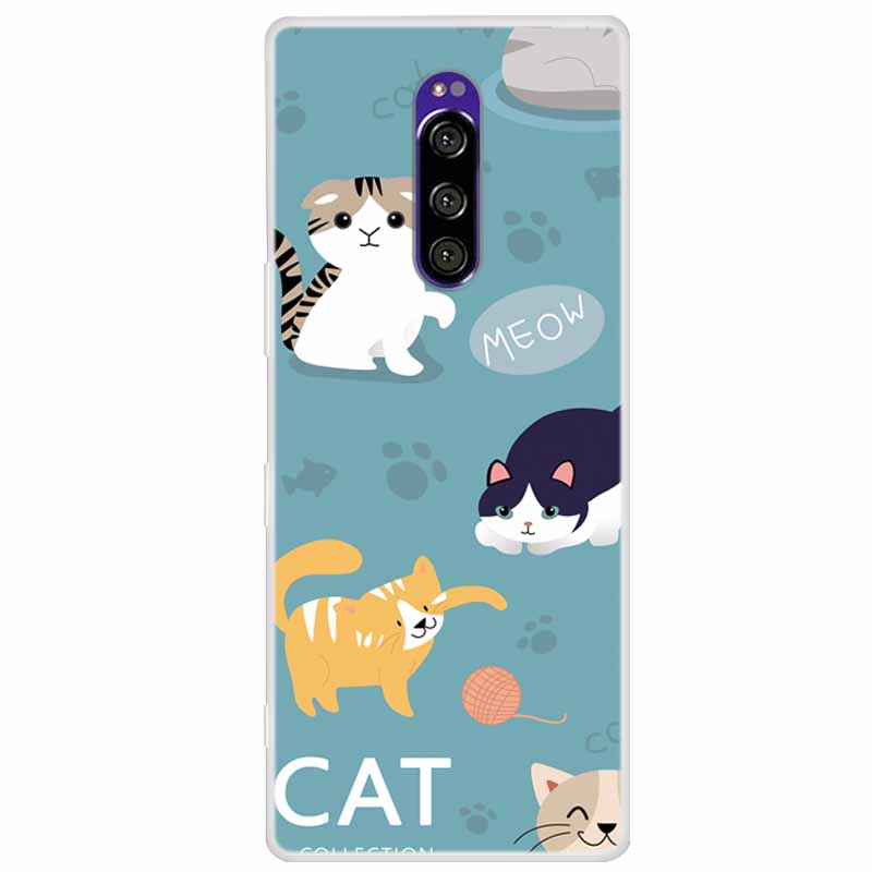For Sony Xperia 1 Case Luxury Animals Transparent Cover for Sony Xperia1 XZ4 SO-03L SOV40 J8110 J9150 J8170 Phone Shells Covers