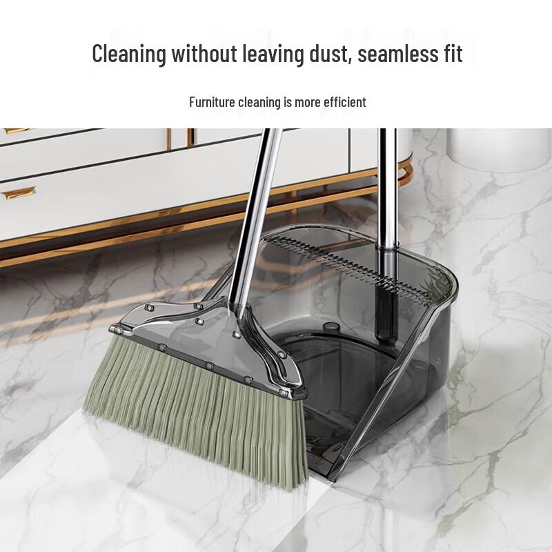 JINGRUIXIANG Transparent Broom and Dustpan Set