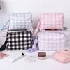 Korean Style Makeup Bag Checkerboard Pattern Pencil Pouch Checkered  Cosmetic Bag  Travel Essential