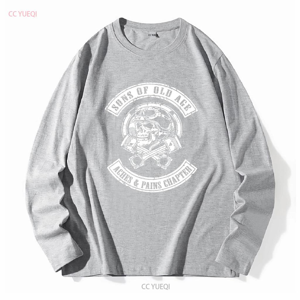 Sons Of Old Age Aches And Pains Chapter on back T Shirt long or short sleeves vintage Washed Stylish graphic