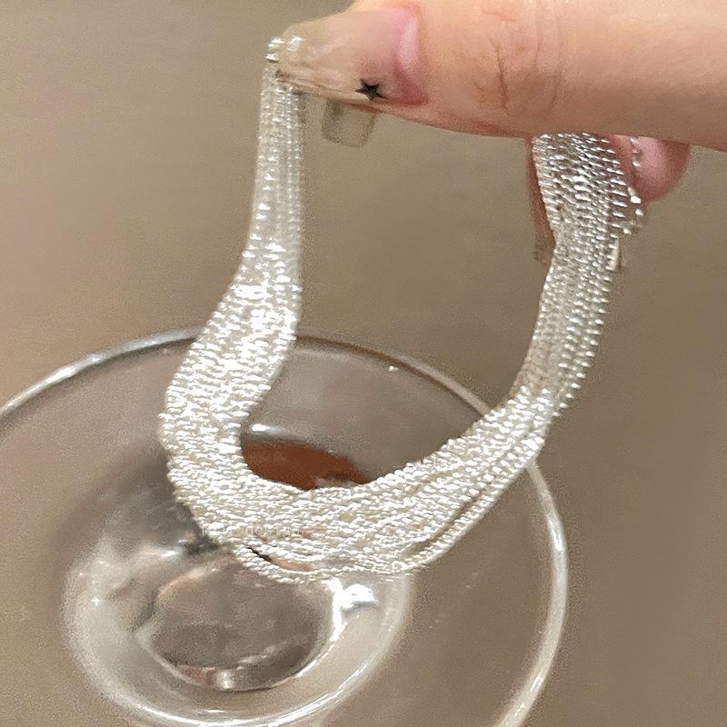 Neues 925 Sterling Silber Mehrschichtiges Kettenform Armband Einfacher Stil Persönlichkeit Damenarmband Geburtstagsgeschenk Exquisiter Schmuck