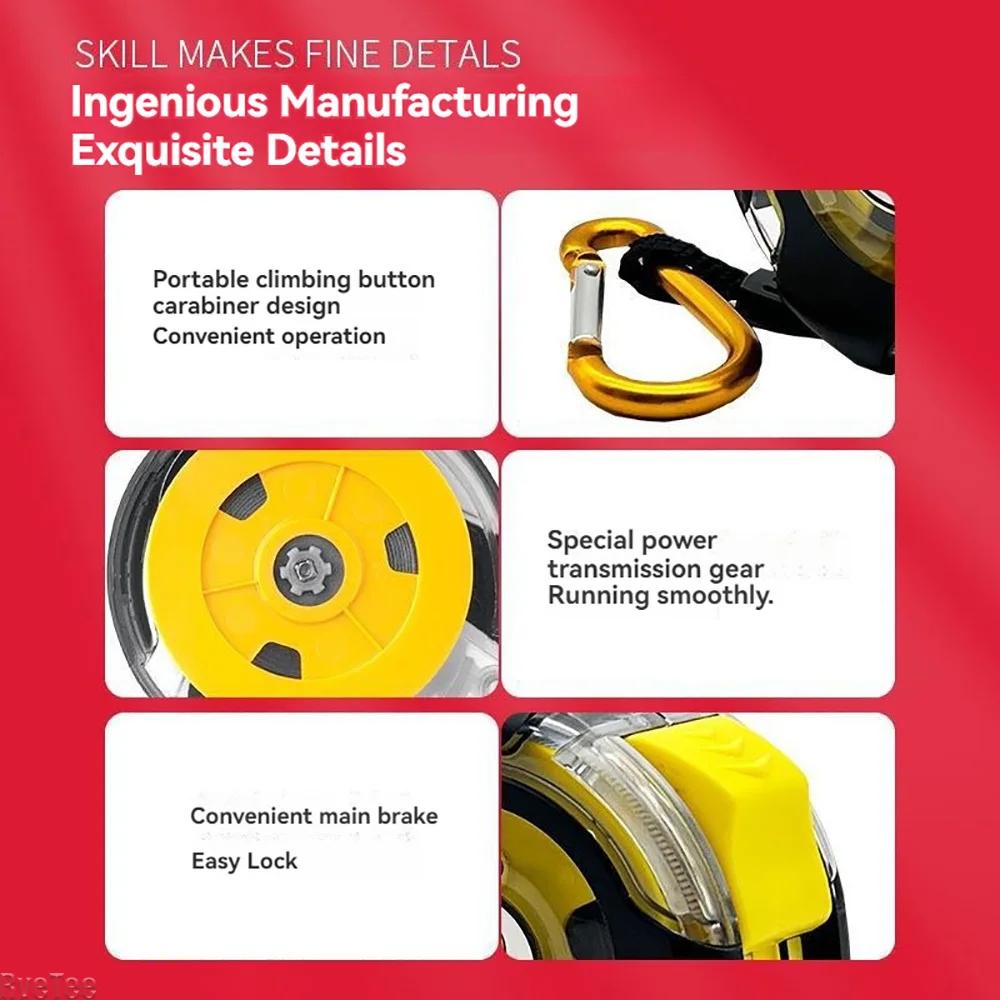 7.5m Waterproof Tape Measure with Extra Thick Steel Strip Double-sided Scale Retractable for Woodworking Designer Gauging Tools