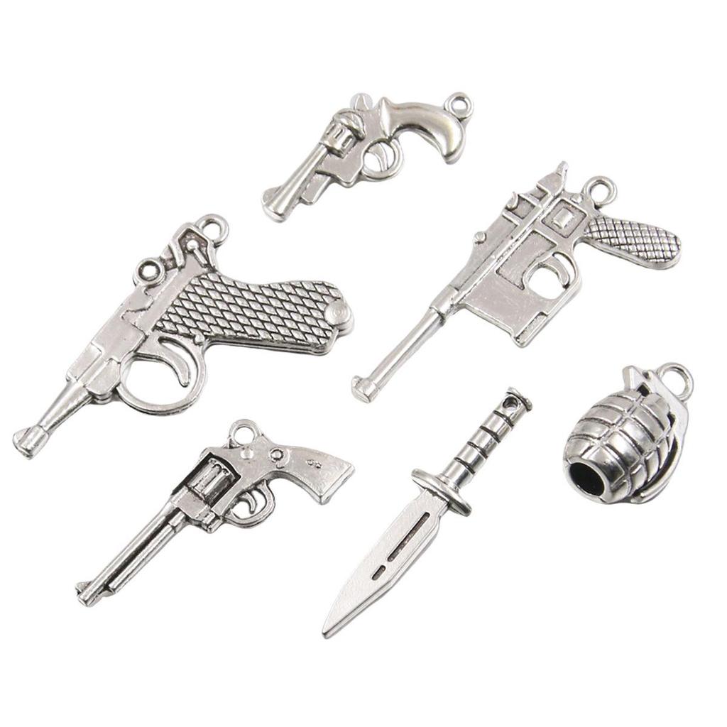 DIY Weapon Charm Pendants - Gun, Grenade, Dagger Models