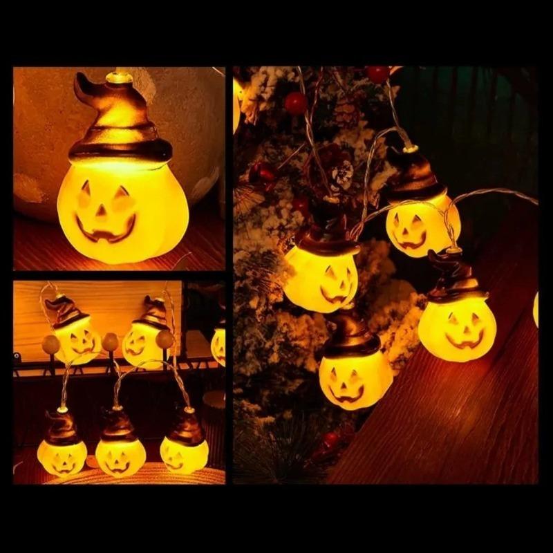 Halloween Classic Pumpkin Lantern Festival Party Atmosphere Decorative Lamp 10/20/40LED Fun and Wonderful Night