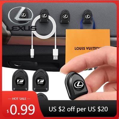 Interior Stickers 2/4Pcs Car Self Adhesive Mini Storage Hooks Accessories For F SPORT ES RX NX LS UX LM LX GX LC RZ IS CT