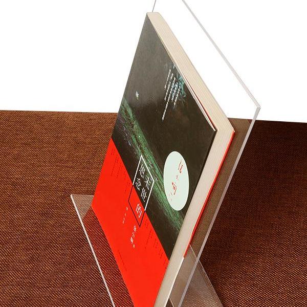 Akrylowy pionowy stojak na książki formatu A4 i albumy ze zdjęciami - Przezroczysty pochyły regał na książki i podstawka na książki formatu A5