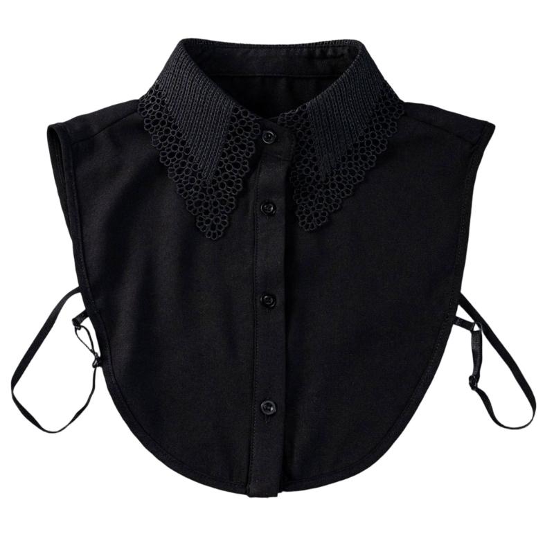 Elegant Detachable Half False Collar With Floral Embroidery False Collar Stylish Neckpiece Fashion Accessories