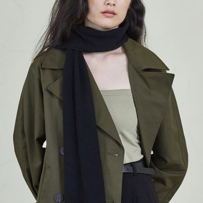 ANA MAISON Black Cashmere Daily Muffler [KMM-BLACK]