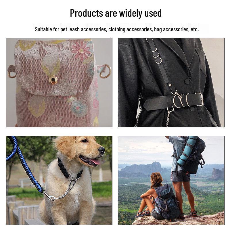 Metal D-Ring Buckle for Pet Webbing and Accessories
