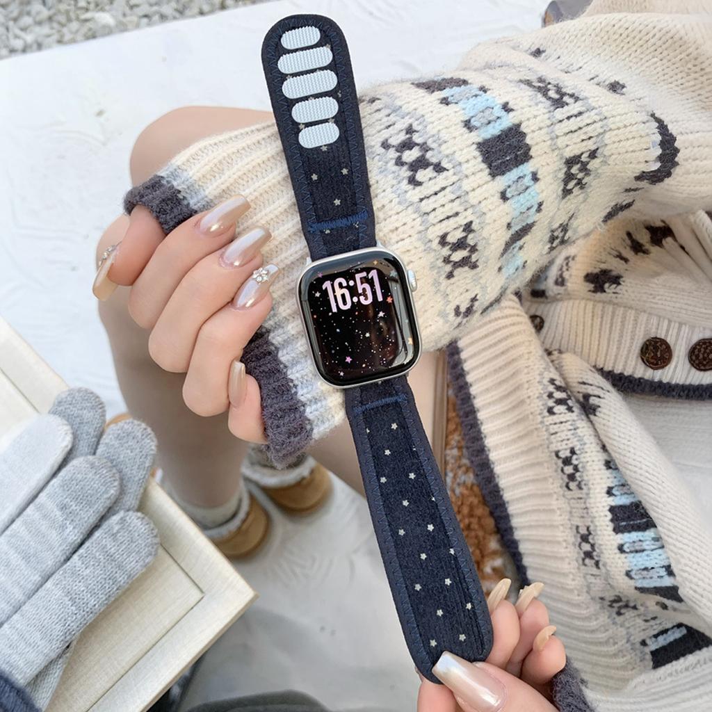 Corduroy Strap for Apple Watch Ultra 3/2 49mm 38 40 42 44 45 46mm Women Sports Band for Iwatch S11 10 9 8 7 SE3 Fashion Bracelet