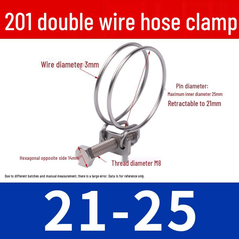 Doppeldraht-Schlauchschelle aus Edelstahl für Feuer-, Wasser-, Gasleitungen - Verdickt