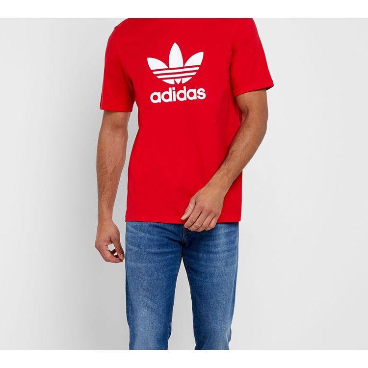 Adidas Originals Classic Big Logo Print Short Sleeve T-shirt Men Tops Red EJ9678