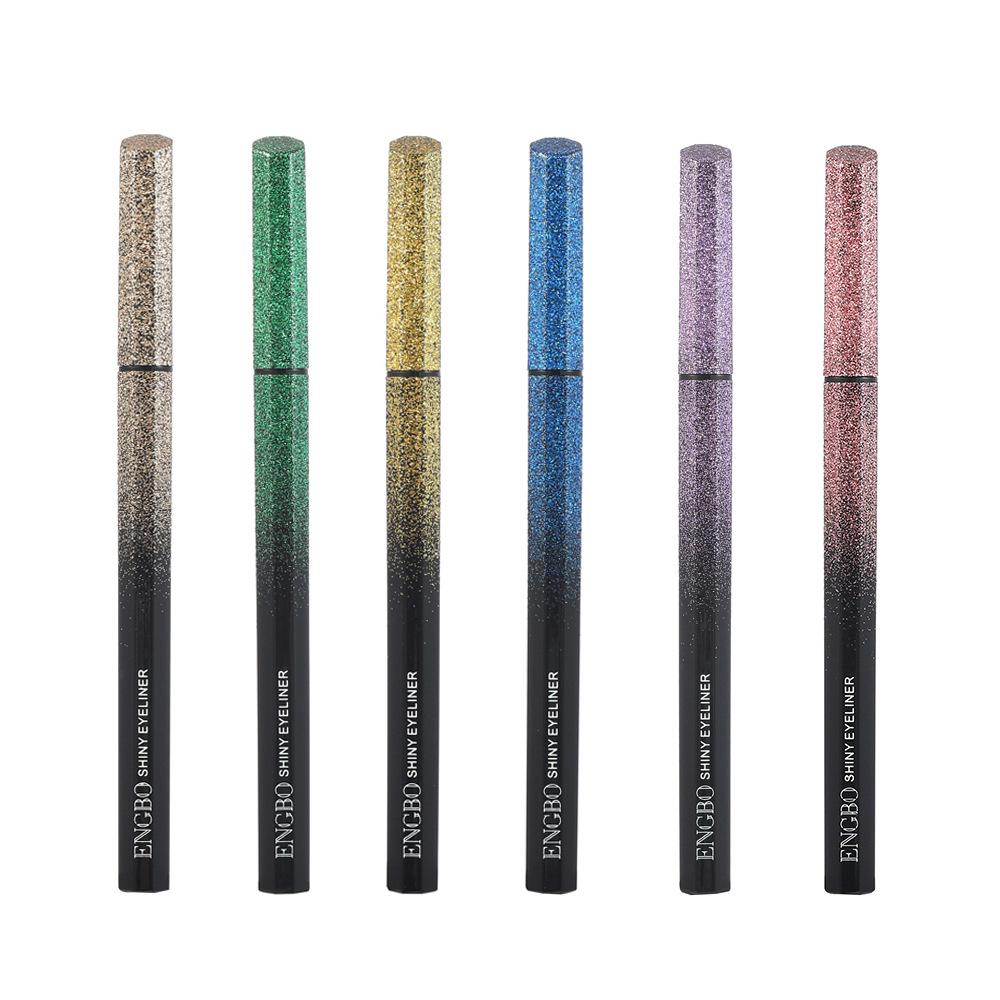 6 Pieces of Starlight Colored Eyeliner Pens with Different Colors Fast Drying Waterproof Sweat Resistant Makeup Resistant and Dream Eyeliner Pen