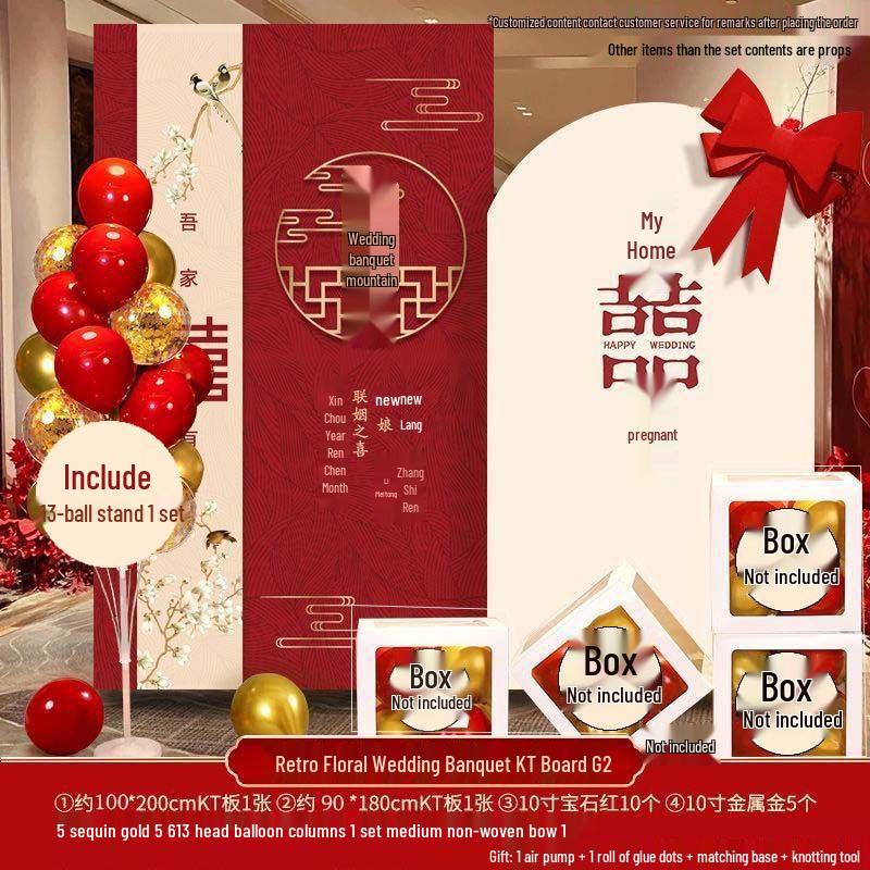 Wedding Engagement Photo Area Decoration Set: Balloon Kit & Welcome Board for Background Wall