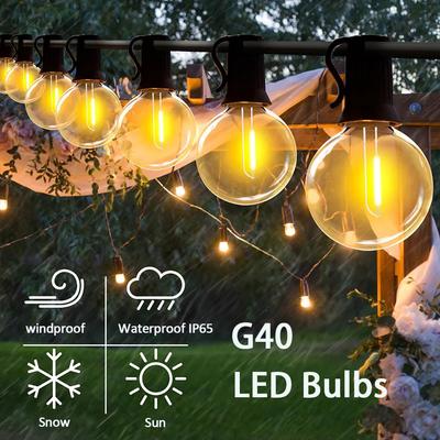 Luci a stringa a sfera LED G40 Impermeabili per esterni, ghirlanda luminosa per giardino, terrazza, pub, decorazione per feste di Natale