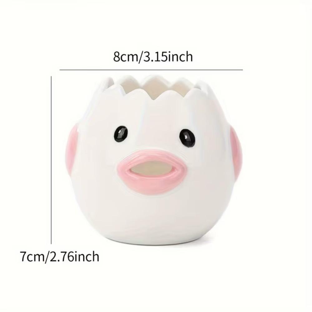 1ks Cute Little Kuřecí Keramický Oddělovač vajec Kreativní Oddělovač vajec Oddělovač vaječného žloutku Oddělovač bílků Filtr Nástroj na pečení pro pekařství