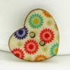 100Pcs Multicolor Heart Shaped 2 Holes Wood Sewing Scrapbooking Buttons