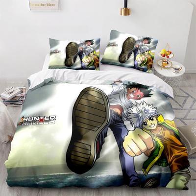 HUNTER×HUNTER Bettwäscheset Einzelbett Twin Full Queen King Size Bettset Erwachsene Kind Schlafzimmer Bettbezugsets Bettmöbelset Schlafzimmer