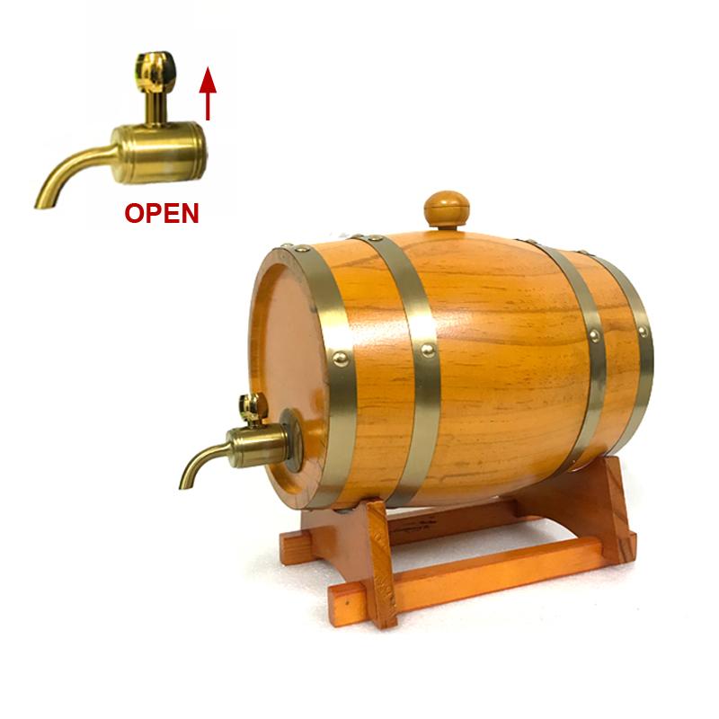 UNTIOR 1.5/3L Wood Wine Barrel Oak Beer Brewing Equipment Rum Pot Whisky Wine Bar Tools Wedding Decoration Home Brew Beer Tools