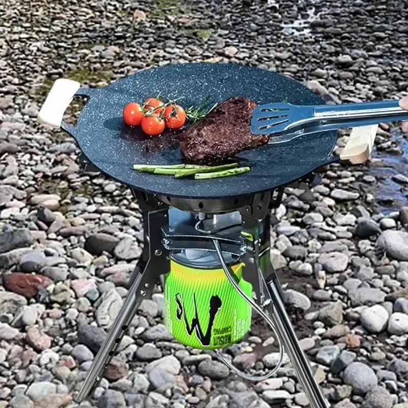 BRS-69/BRS-69A Outdoor-Gaskocher 4360W Campingkocher Propankocher Brennerständer Gas Höhenverstellbar Faltbarer Picknick-Gaskocher